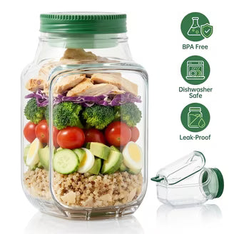 Mason Salad Jar With Easy Side Opening