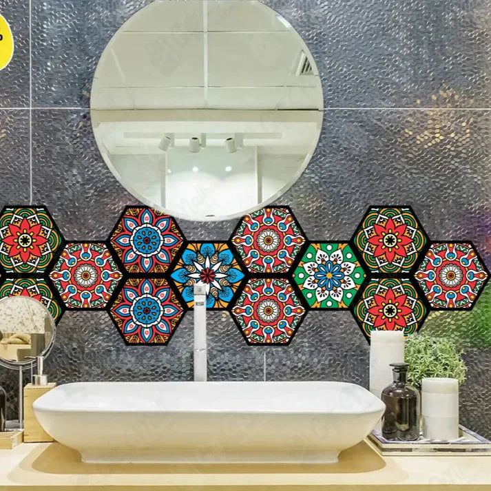 12-Piece DIY Wall Tile Set – Colorful Self-Adhesive Tiles, 5x5"