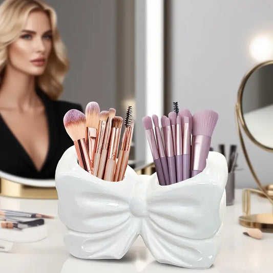 1PC Chic Bow Cosmetic Brush Stand (5x3 Inch)