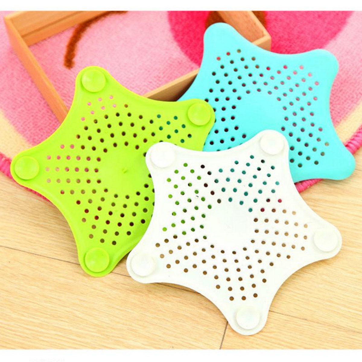 3Pcs Silicone Star Shaped Sink Filter