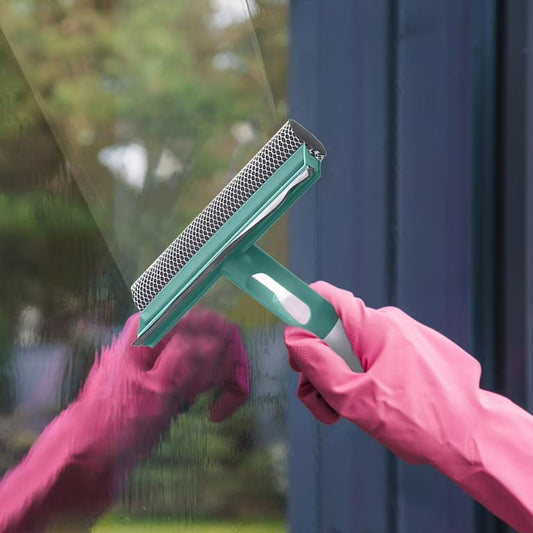 Window Cleaning Wiper With Scrubber & Squeegee