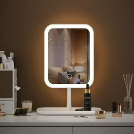 USB-Powered Lighted Beauty Mirror With Touch Controls