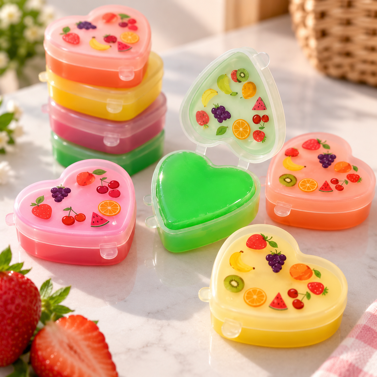 3Pcs Cute Heart Design Lip Balm Moisturizing Lip Care For Girls