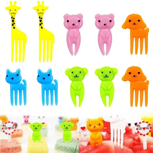 10Pcs Cartoon Fork Set, Kitchen Accessories 