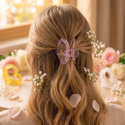 3Pcs Heart Shaped Hair Clutcher Claw Clip