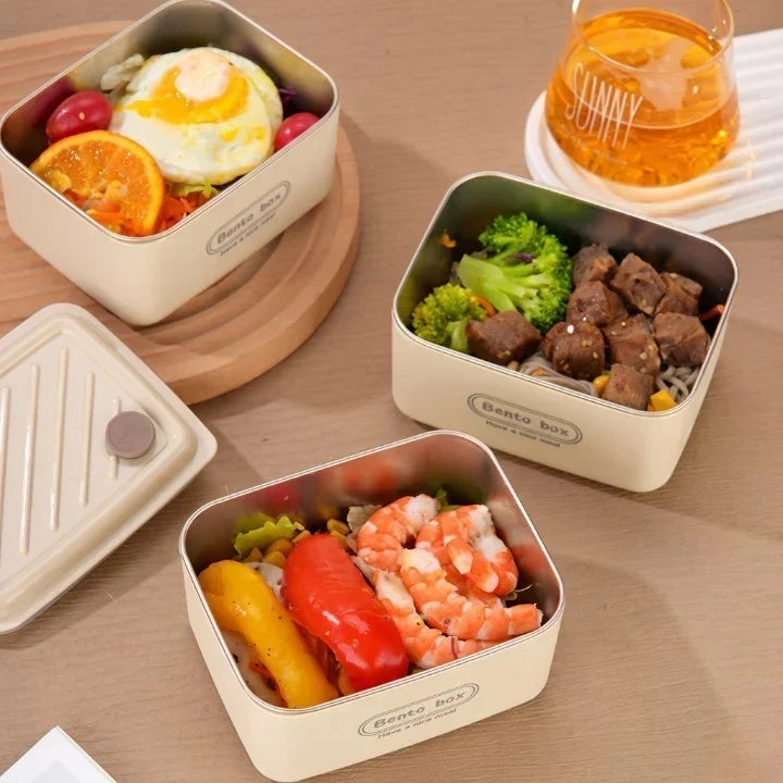 3Pcs Stainless Steel Food Containers – Insulated Lunch Boxes with Thermal Bag