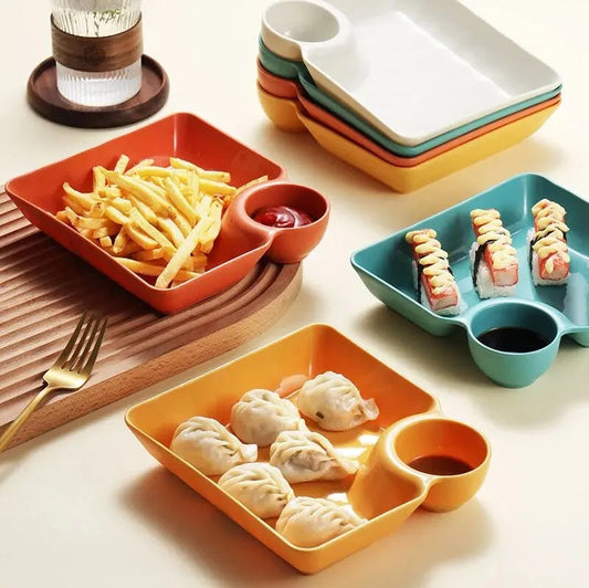 4 Pcs Delicate Dumpling Plate Set