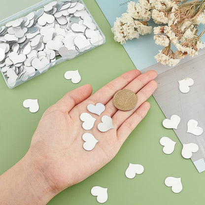 50 Pcs Reflect Heart Shaped Mirror Stickers (1 Inch)