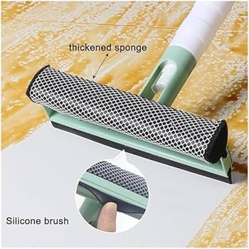 Window Cleaning Wiper With Scrubber & Squeegee
