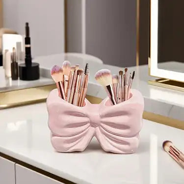 1PC Chic Bow Cosmetic Brush Stand (5x3 Inch)