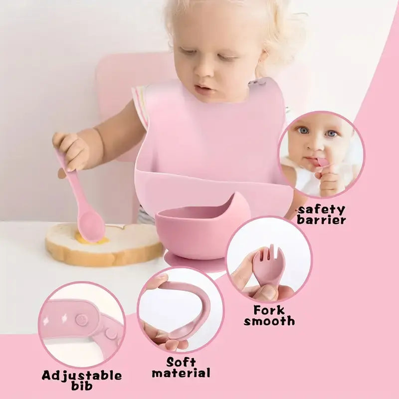 BPA Free Silicone Toddler Mealtime Feeding Set