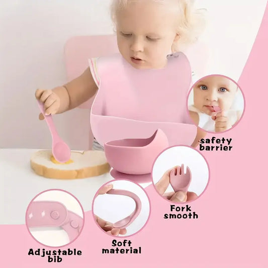 BPA Free Silicone Toddler Mealtime Feeding Set