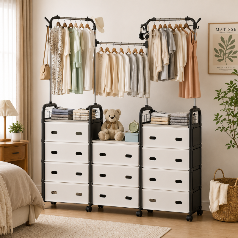 Bedroom Coat Rack – Multipurpose Clothes Hanging & Drying Stand