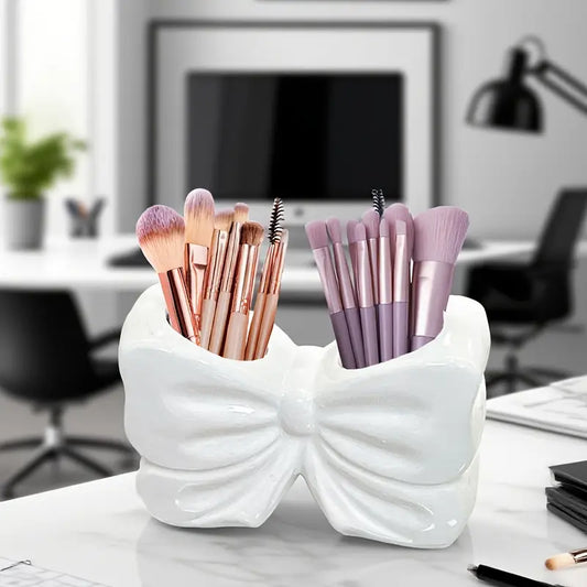1PC Chic Bow Cosmetic Brush Stand (5x3 Inch)
