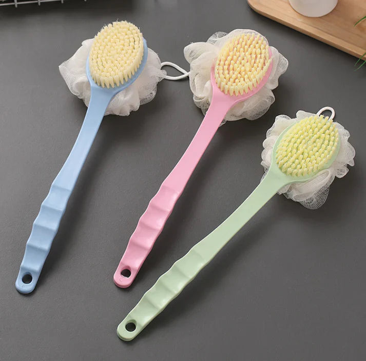 Dual Sided Loofah Brush Handle For Easy Use