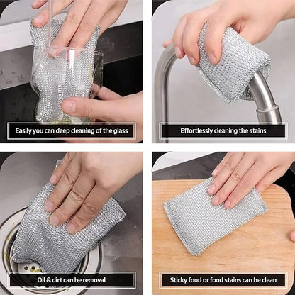 Heavy Duty Steel Scrubbers For Kitchen Use (4 Pack)
