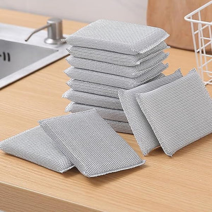 Heavy Duty Steel Scrubbers For Kitchen Use (4 Pack)