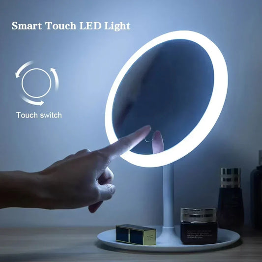 Illuminated Cosmetic Mirror with Touch Screen