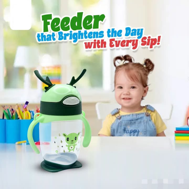 Kids Portable Sipper Bottle – Animal Design Water Bottle with Handles