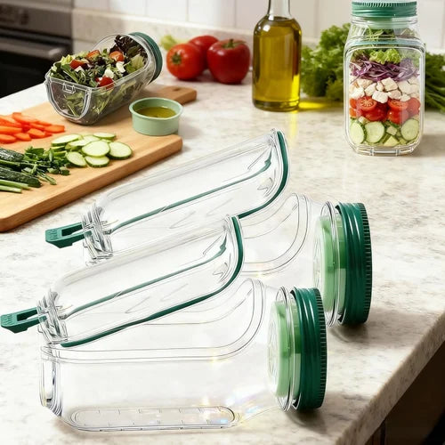 Mason Salad Jar With Easy Side Opening