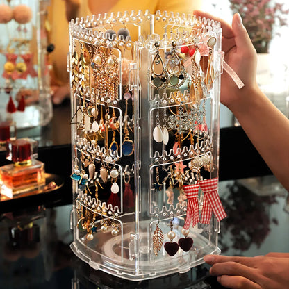 Multi-Layer Acrylic 360? Spin Jewelry Organizer Storage Case