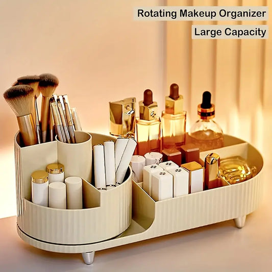Multi-Purpose Rotating Makeup Storage Shelf