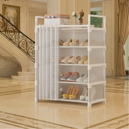 Multifunction Shoe Organizer Rack with Fabric Cover