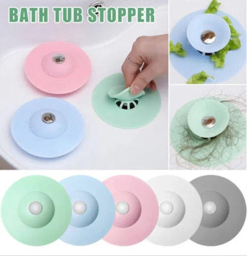 Pop-Up Basin Drain Filter Stopper with Hair Catcher