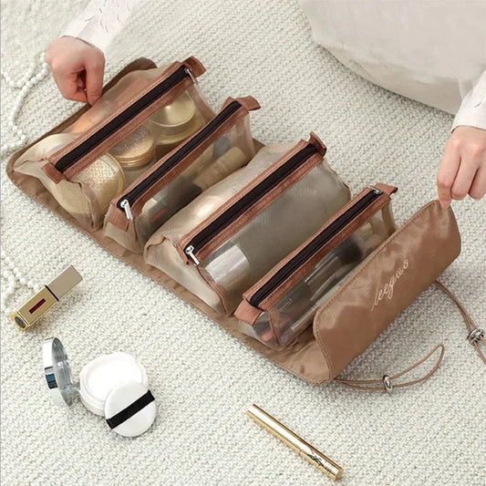 Portable Makeup Organizer with Detachable Sections