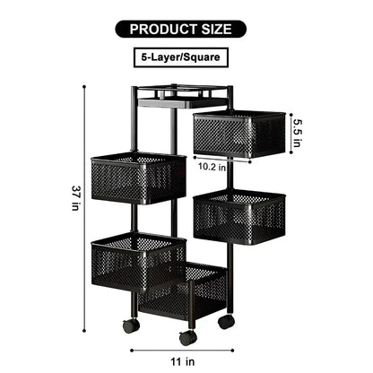 Premium Metal Storage Cart with Wheels