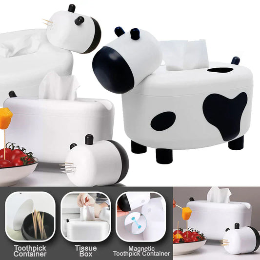 Premium 2-in-1 Tissue Box & Toothpick Organizer