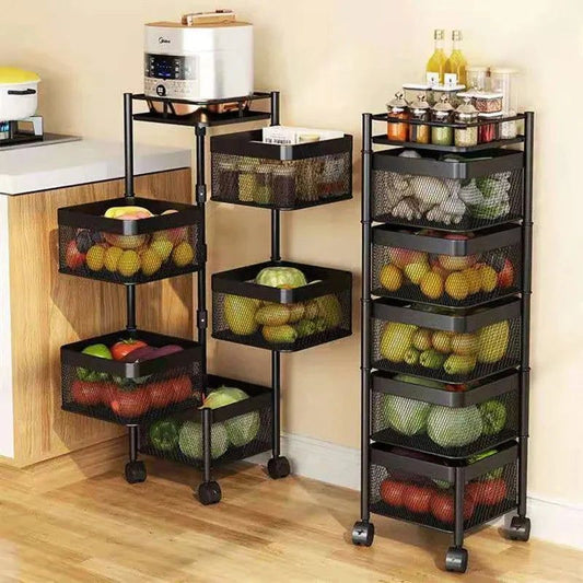 Space-Saving Square Metal Storage Cart