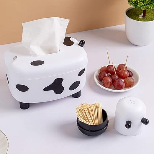 Tissue Storage Box with Built-in Toothpick Holder