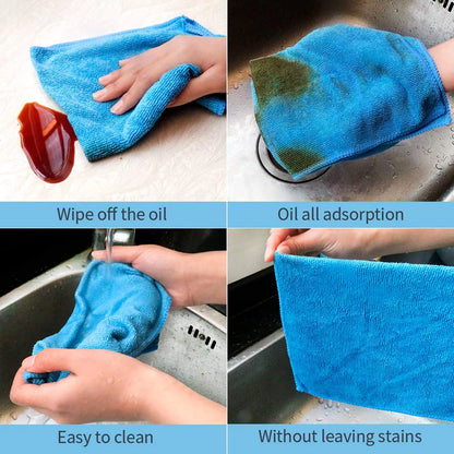 6PCS Soft Microfiber Cleaning Cloth Set Reusable Household Use