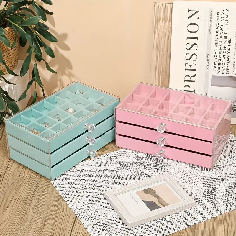 3 Portion Velvet Organizer, Jewerly Organizer 