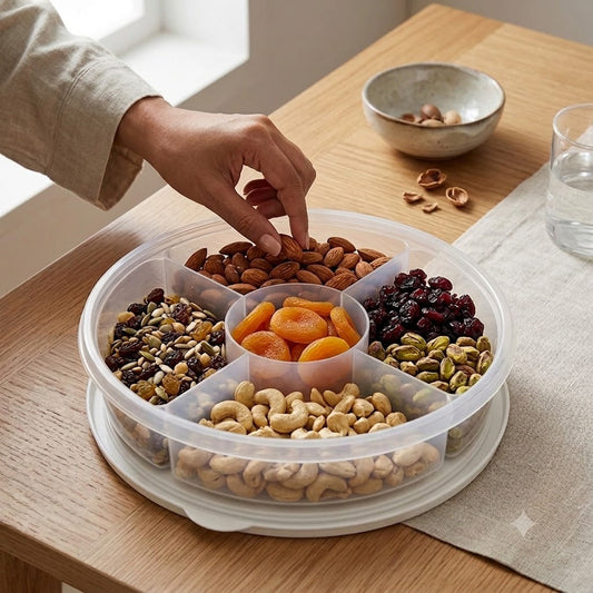 Transparent 5 portion Nuts & snacks storage container
