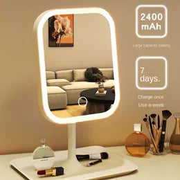 USB-Powered Lighted Beauty Mirror With Touch Controls
