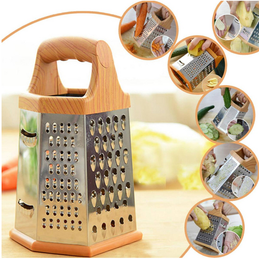 Stainless Steel 6 Sided Box Grater (Vegetable Cheese Slicer Shredder)